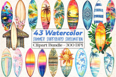 Summer Surfboard Clipart Bundle 99 - CraftNest - Digital Crafting and Art