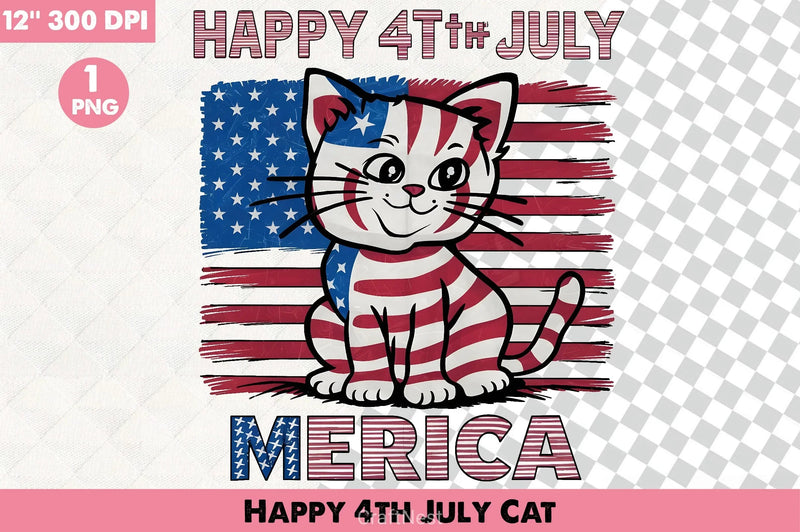 Happy 4th July Cat Clipart Bundle - CraftNest - Digital Crafting and Art
