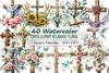 Cross Religious Floral Clipart Bundle