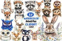 Animal Face Clipart Bundle - CraftNest - Digital Crafting and Art