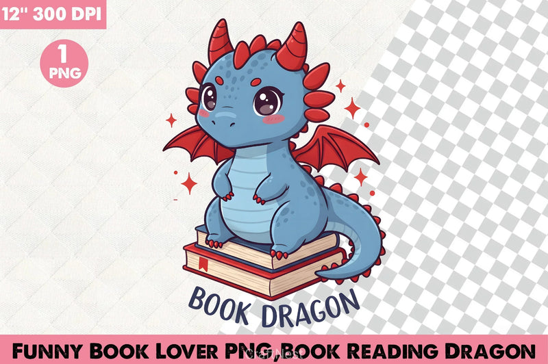 Funny Book Lover Dragon Clipart Bundle - CraftNest - Digital Crafting and Art