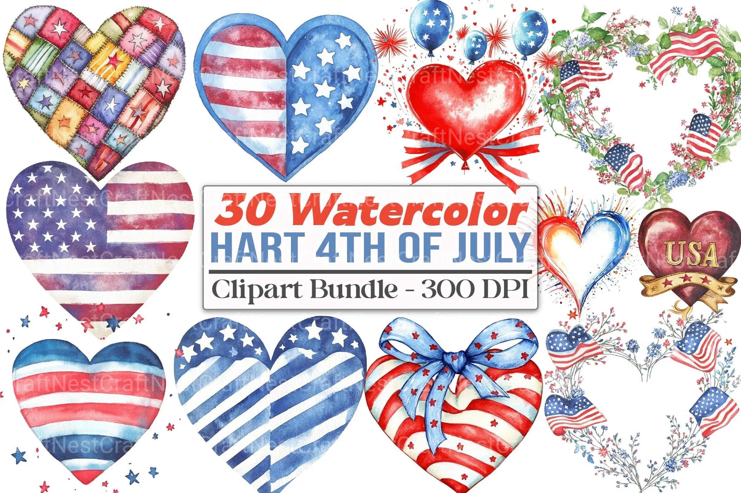 4th of July Clipart Bundle 20 - CraftNest - Digital Crafting and Art
