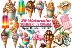 Summer Ice Cream Clipart Bundle 9 - CraftNest - Digital Crafting and Art