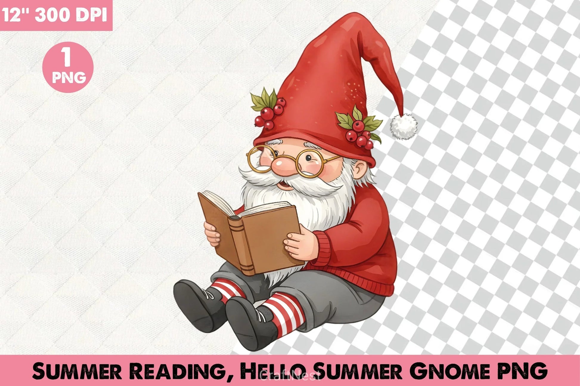 Summer Reading Gnome Clipart Bundle - CraftNest - Digital Crafting and Art