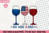 Red Wine & Blue 4th of July Clipart Bundle