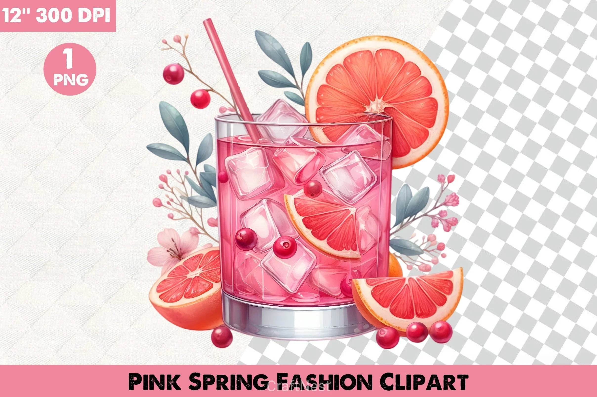 Pink Spring Fashion Clipart Bundle 2 - CraftNest - Digital Crafting and Art
