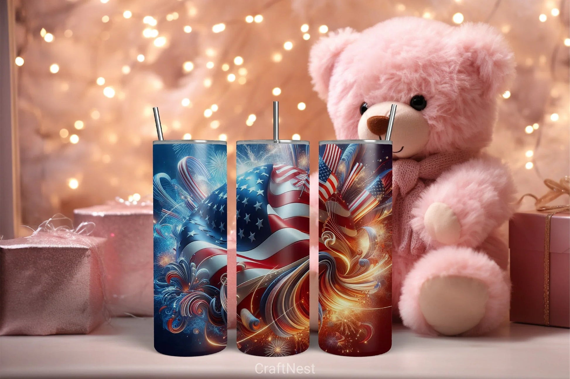 4th of July Tumbler Wrap Bundle 18 - CraftNest - Digital Crafting and Art