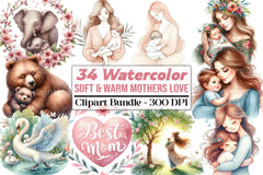 Soft & Warm Mother's Love Clipart Bundle 2 - CraftNest - Digital Crafting and Art