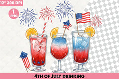 4th of July Drinking Clipart Bundle - CraftNest - Digital Crafting and Art