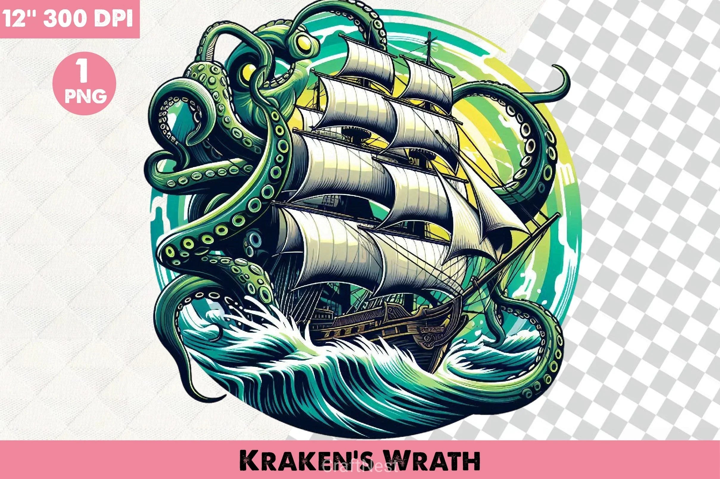 Kraken's Wrath Clipart Bundle - CraftNest - Digital Crafting and Art