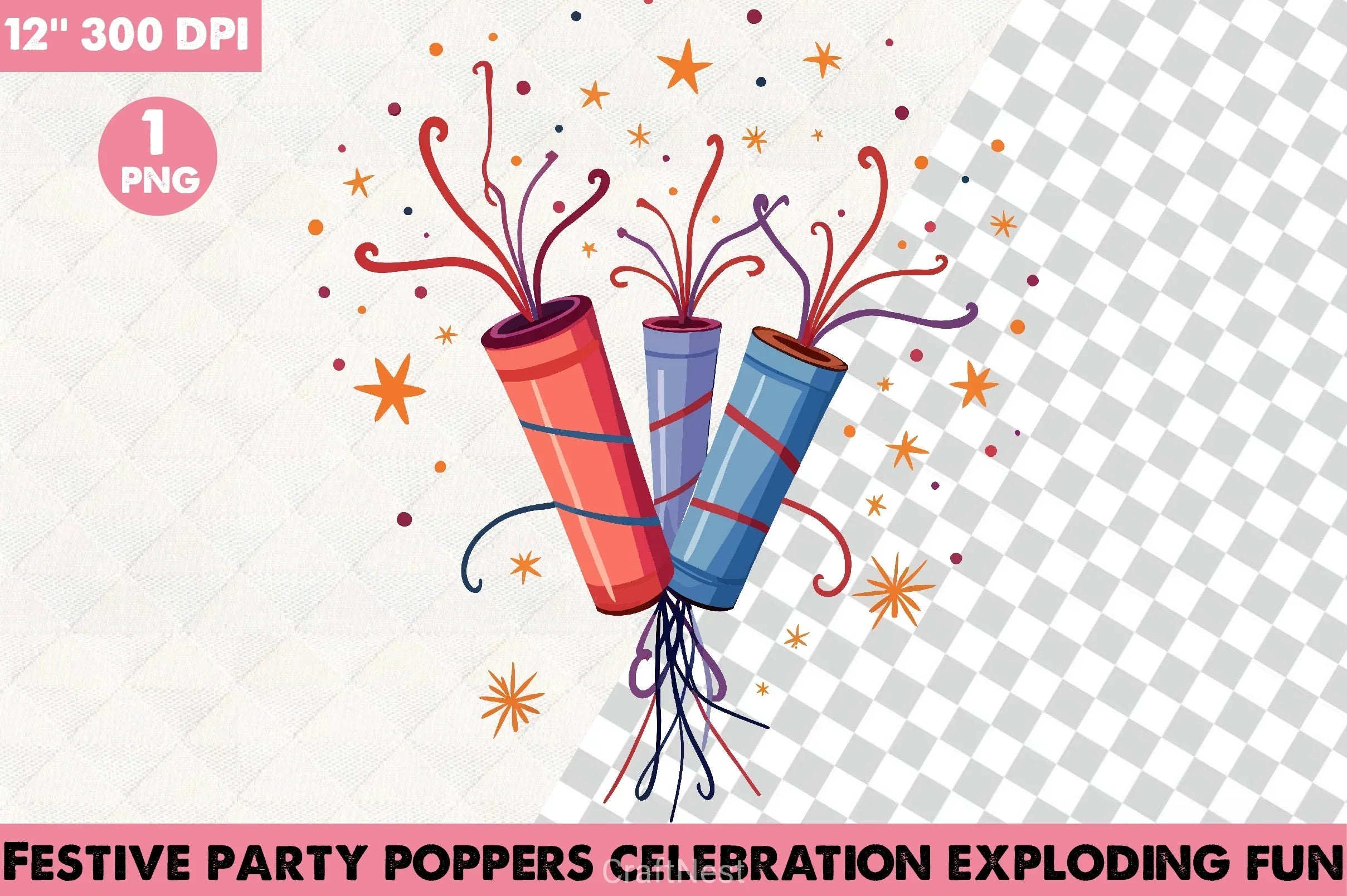 Festive Party Poppers Clipart Bundle - CraftNest - Digital Crafting and Art