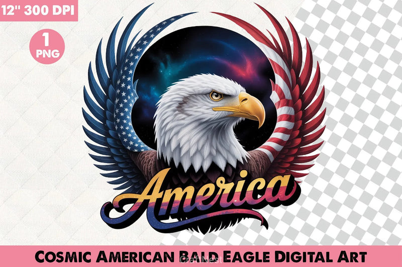 Cosmic Bald Eagle Digital Art Bundle - CraftNest - Digital Crafting and Art