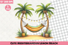 Mediterranean Lemon Beach Clipart Bundle - CraftNest - Digital Crafting and Art