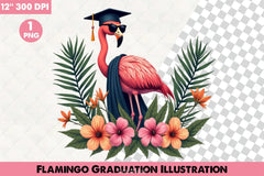 Flamingo Graduation Clipart Bundle - CraftNest - Digital Crafting and Art