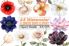 Boho Flowers Clipart Bundle 99 - CraftNest - Digital Crafting and Art