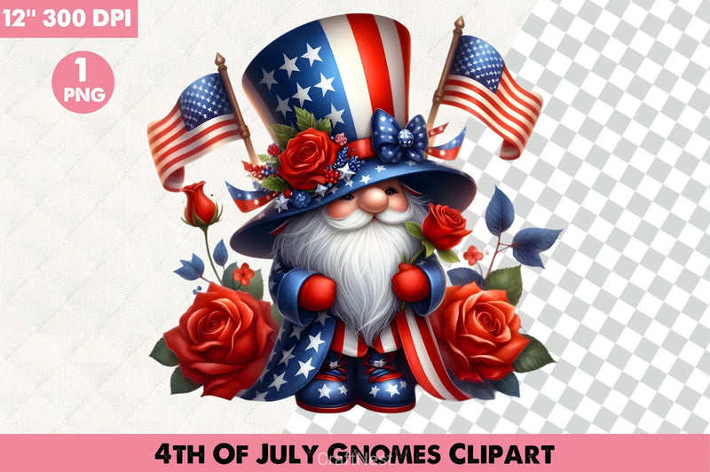 4th of July Gnomes Clipart Bundle 3 - CraftNest - Digital Crafting and Art