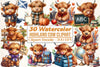 Highland Cow Back to School Clipart Bundle
