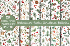 Rustic Christmas Patterns Clipart Bundle - CraftNest - Digital Crafting and Art