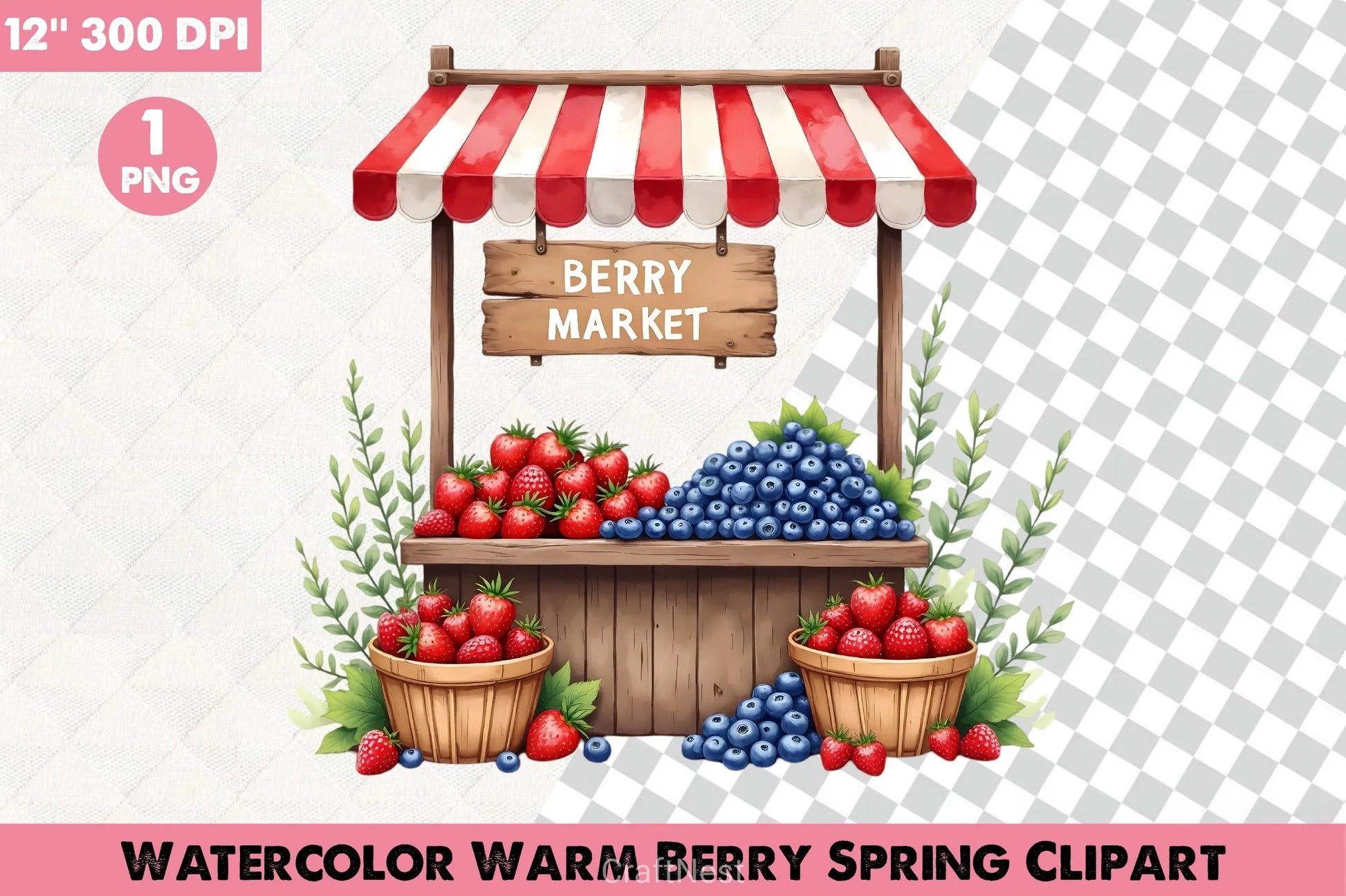 Warm Berry Spring Clipart Bundle 2 - CraftNest - Digital Crafting and Art