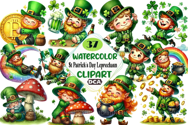 St. Patrick's Day Leprechaun Clipart Bundle 2 - CraftNest - Digital Crafting and Art