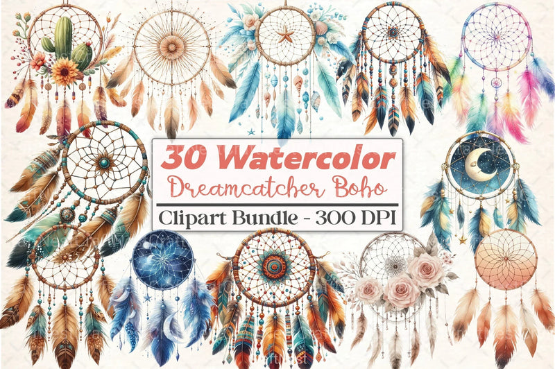Dreamcatcher Boho Clipart Bundle - CraftNest - Digital Crafting and Art