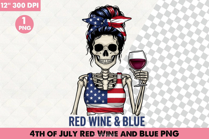 4th of July Wine & Blue Clipart Bundle 2 - CraftNest - Digital Crafting and Art