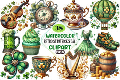 Retro St. Patrick's Day Clipart Bundle 2 - CraftNest - Digital Crafting and Art