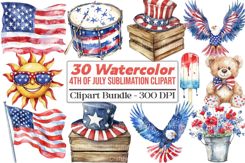 4th of July Clipart Bundle 1234 - CraftNest - Digital Crafting and Art
