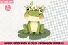 Green Frog Flower Crown Clipart Bundle