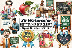 Best Teacher Ever Clipart Bundle - CraftNest - Digital Crafting and Art