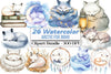 Cute Dreaming Arctic Fox Boho Clipart Bundle