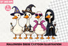 Halloween Geese Cartoon Clipart Bundle
