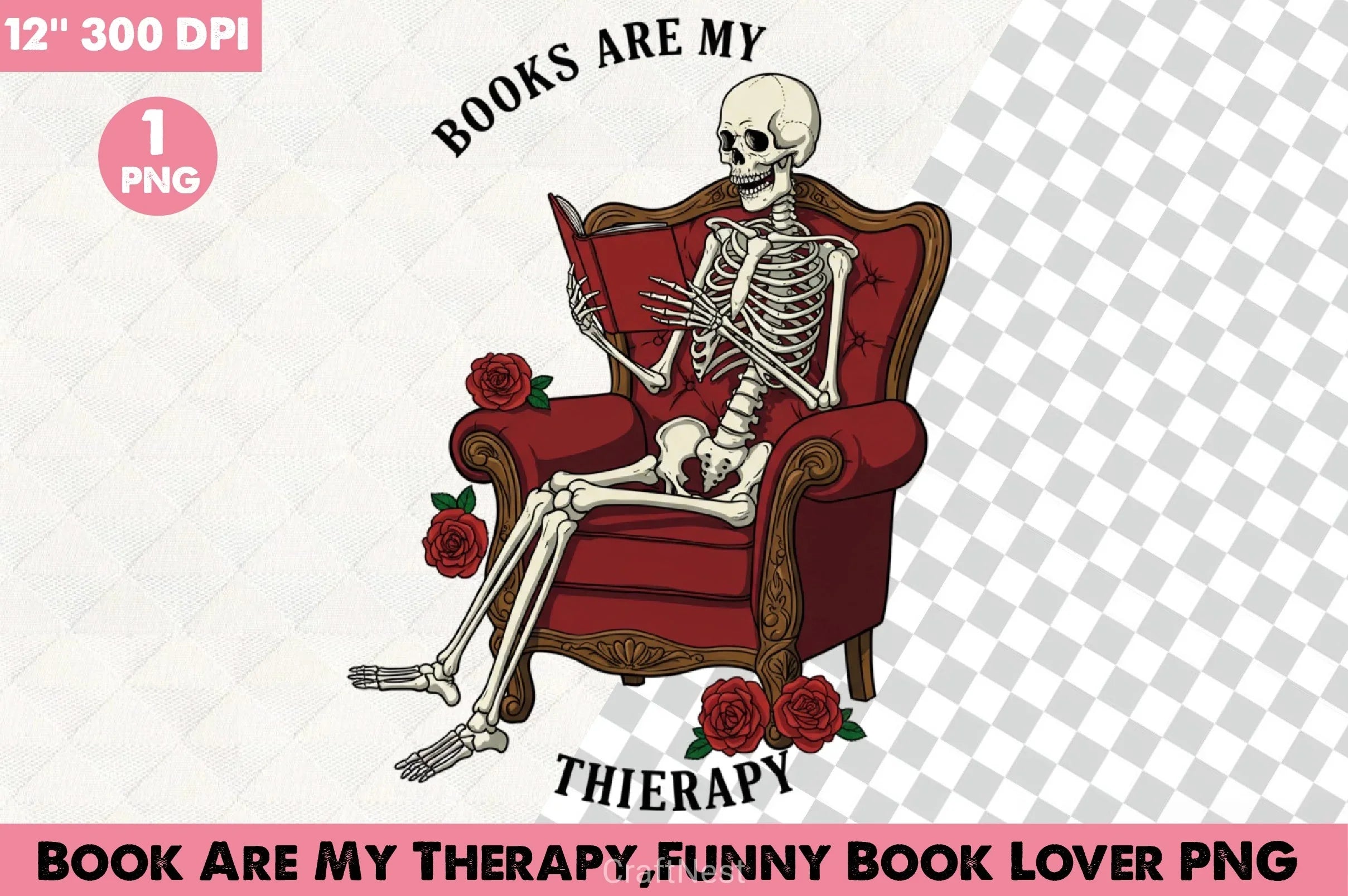 Book Therapy Funny Lover Clipart Bundle - CraftNest - Digital Crafting and Art