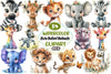 Cute Safari Animals Clipart Bundle
