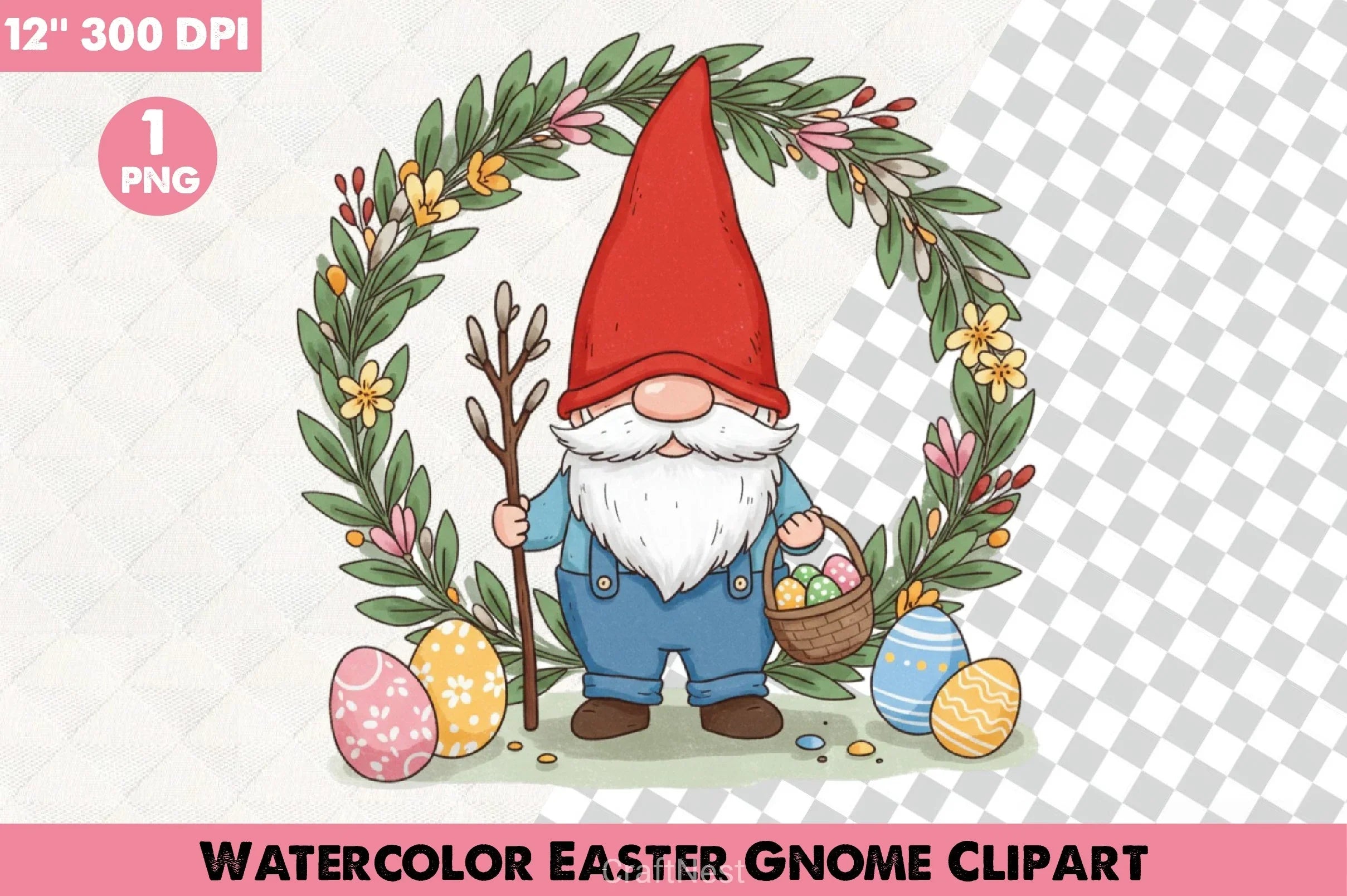 Easter Gnome Clipart Bundle 12 - CraftNest - Digital Crafting and Art