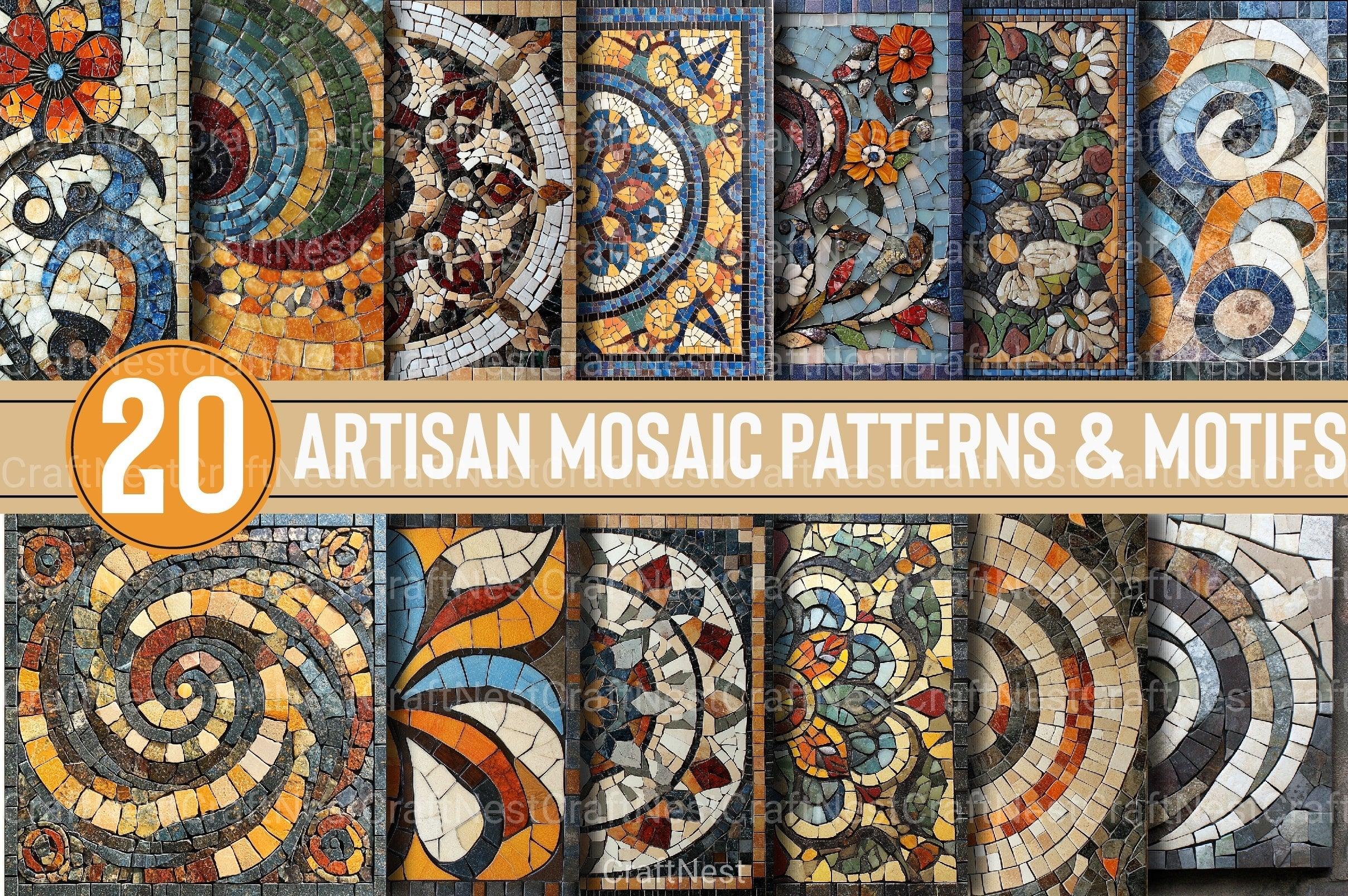 Artisan Mosaic Patterns & Motifs Clipart Bundle - CraftNest - Digital Crafting and Art