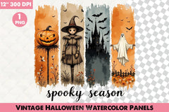 Vintage Halloween Panels Clipart Bundle - CraftNest - Digital Crafting and Art