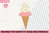 Two Scoops Ice Cream Cone Clipart Bundle