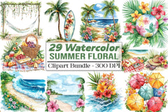 Summer Floral Clipart Bundle 23 - CraftNest - Digital Crafting and Art