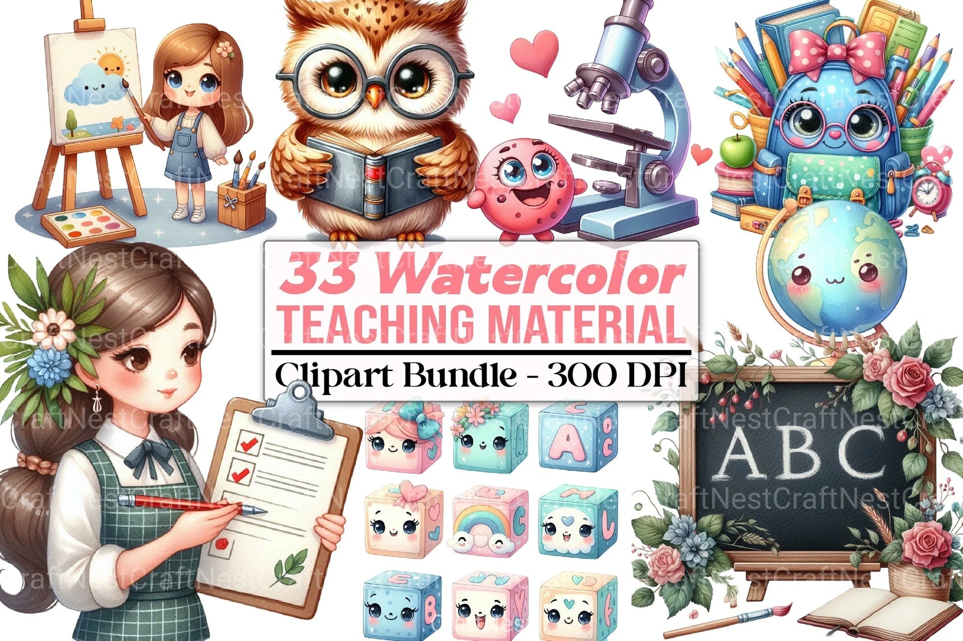 Teaching Material Clipart Bundle 1 - CraftNest - Digital Crafting and Art