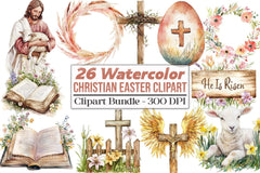 Christian Rustic Easter Clipart Bundle - CraftNest - Digital Crafting and Art