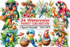 Summer Parrot Clipart Bundle