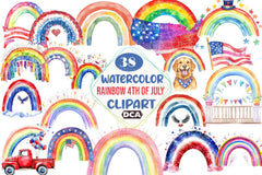 Rainbow 4th of July Clipart Bundle - CraftNest - Digital Crafting and Art