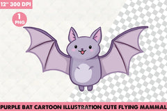 Purple Bat Cartoon Clipart Bundle - CraftNest - Digital Crafting and Art