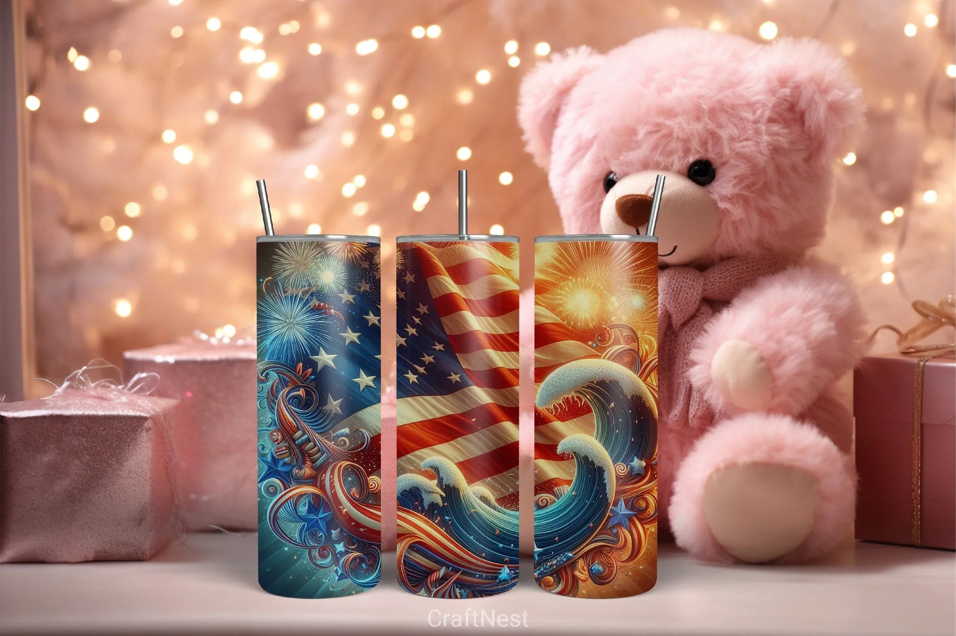 4th of July Tumbler Wrap Bundle 126 - CraftNest - Digital Crafting and Art