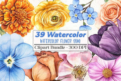 Boho Flower Clipart Bundle - CraftNest - Digital Crafting and Art