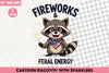 Cartoon Raccoon Sparklers Clipart Bundle