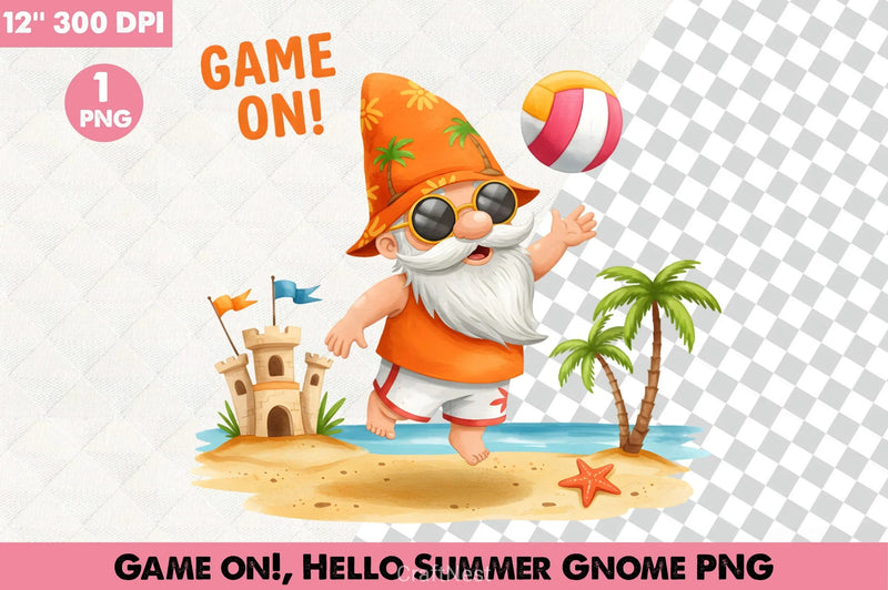 Game On! Summer Gnome Clipart Bundle - CraftNest - Digital Crafting and Art