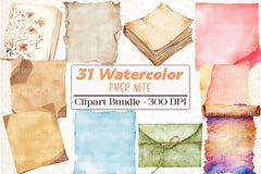 Boho Paper Note & Sticky Clipart Bundle - CraftNest - Digital Crafting and Art