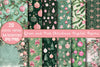 Green and Pink Christmas Digital Papers